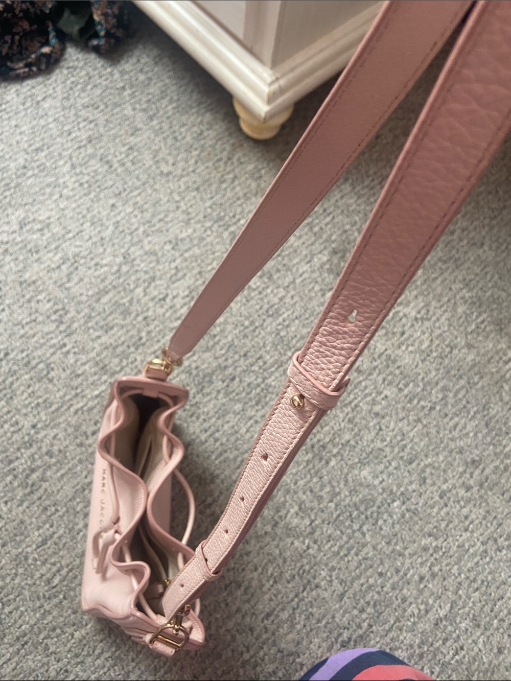 Marc Jacobs Blush Pink Leather Drawstring Crossbody Bag - Picture 9 of 12